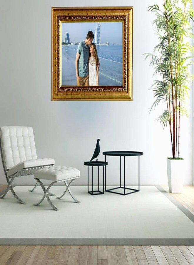 KDM HOME DECOR إطار صور من كي دي إم هوم ديكور، مقاس 3.5 × 5 بوصة، لون ذهبي، يُستخدم كزينة للطاولة أو الحائط، مع إمكانية تعليقه ووضعه على الطاولة كحامل للهدايا. - Image 3